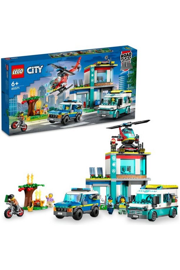 ® City Acil Durum Araçları Merkezi 60371 - 6 Yaş ve Üzeri Çocuklar için Yapım Seti (706 Parça) - 1