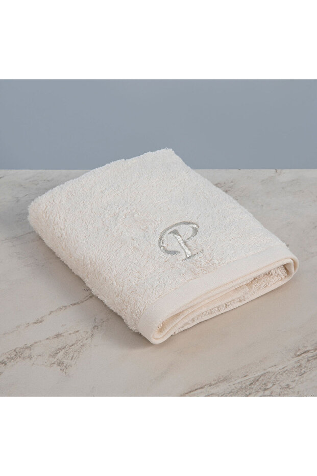 50x90 Cm Prosop de Față Brodat Ecru Solid - 2