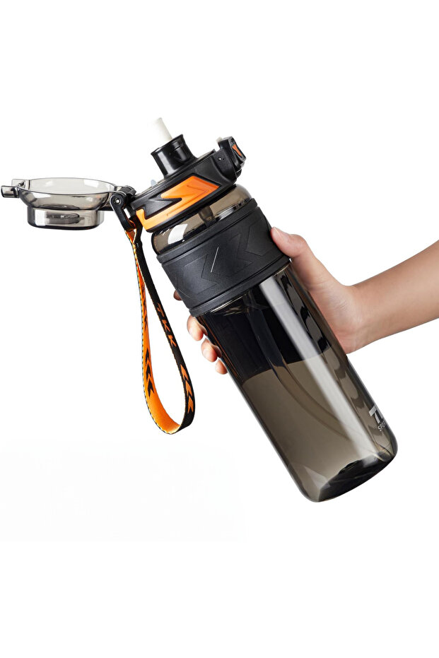 TKK 1000ml Tritan Sports Flask with Measuring Scale Suitable for Use with or without Strawberry
