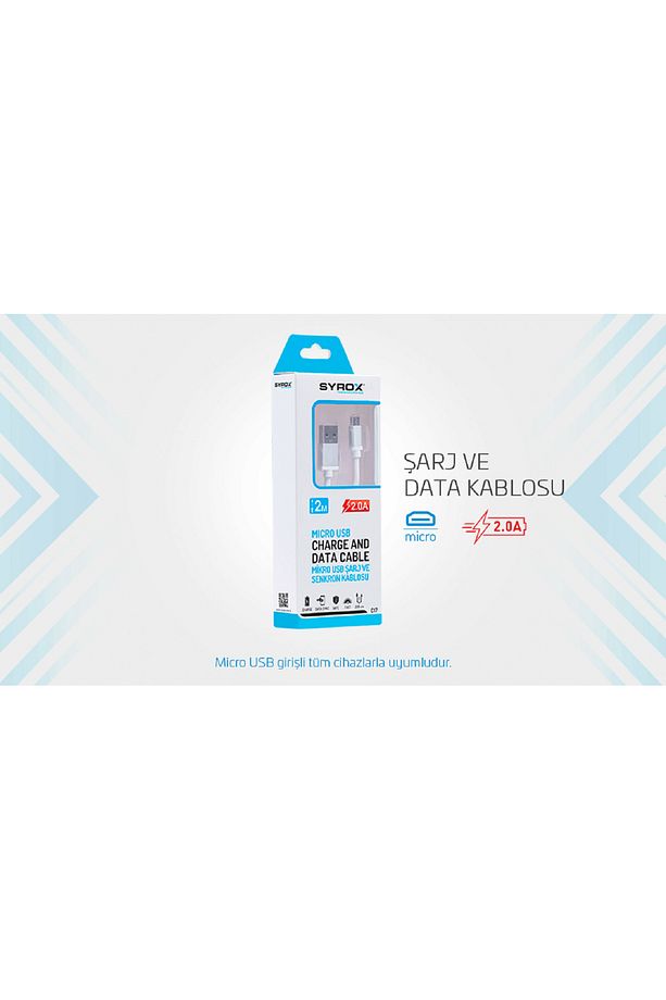 C17 - Mıcro Usb Şarj ve Data Kablosu Siyah 2.0A - 200 cm - 6