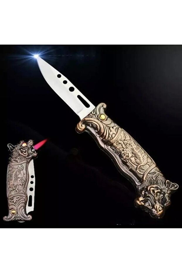 Kaplan Figürlü Çakı Çakmak Modeli - 1