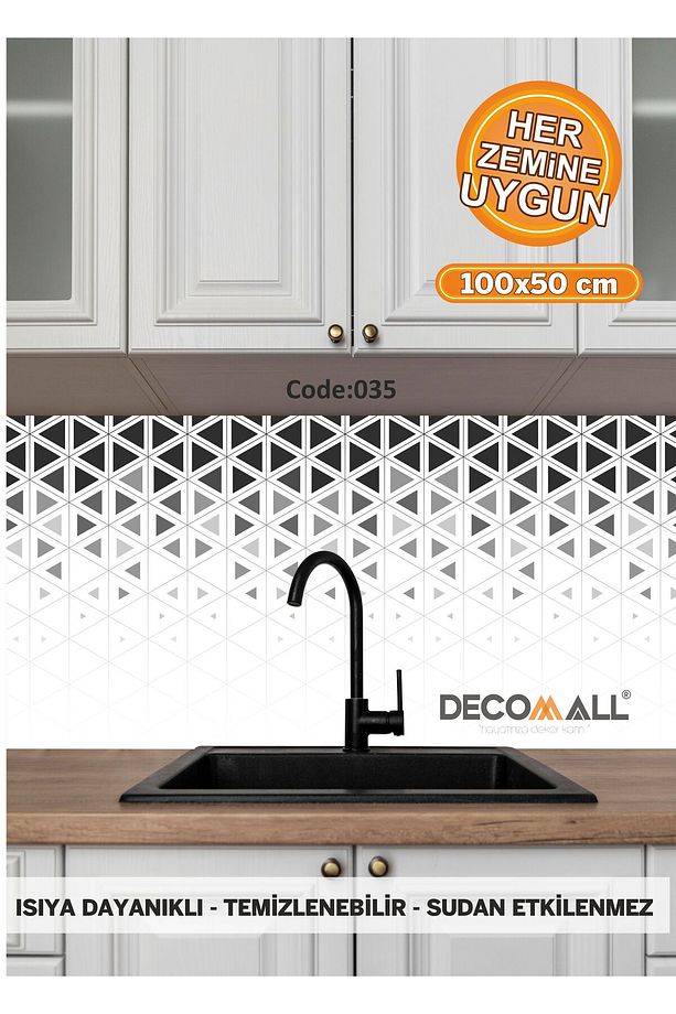 35 Code YAPIŞKANLI DESENLİ FOLYO DUVAR DOLAP MUTFAK TEZGAH ARASI FOLYO KAPLAMA(50x100cm) - 1