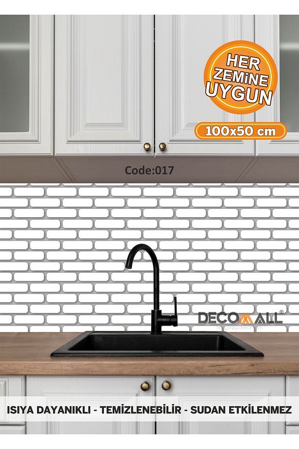 17 Code YAPIŞKANLI DESENLİ FOLYO DUVAR DOLAP MUTFAK TEZGAH ARASI FOLYO KAPLAMA(50x100cm) - 1