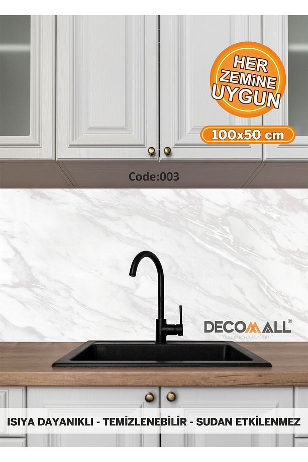 3 Code YAPIŞKANLI DESENLİ FOLYO DUVAR DOLAP MUTFAK TEZGAH ARASI FOLYO KAPLAMA(50x100cm) - 1