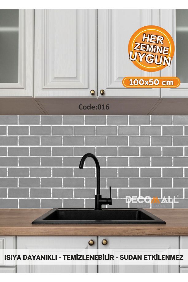 16 Code YAPIŞKANLI DESENLİ FOLYO DUVAR DOLAP MUTFAK TEZGAH ARASI FOLYO KAPLAMA(50x100cm) - 1