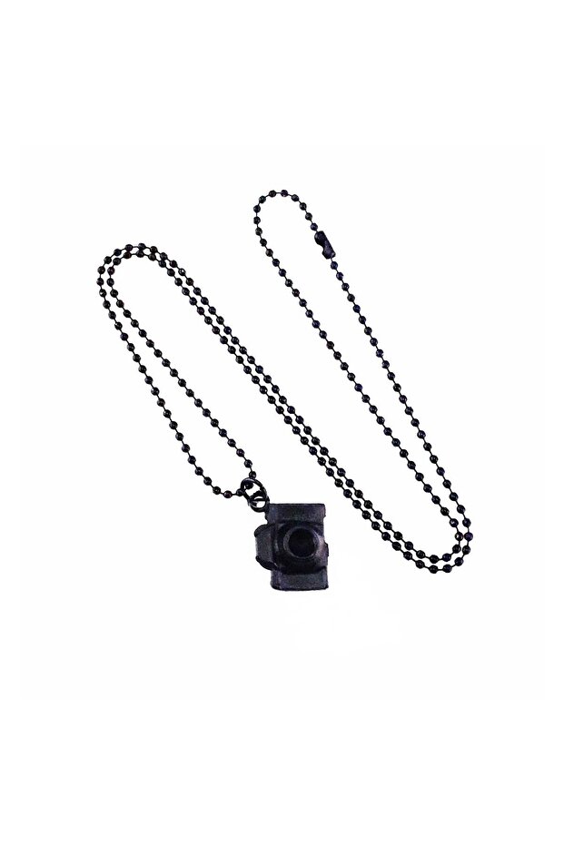 Matte Black Color Men's - Women's Camera Necklace