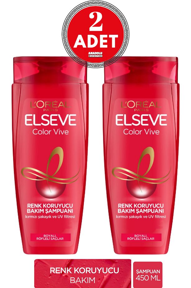 L'Oréal Paris Elseve Colorvive Renk Koruyucu Bakım Şampuanı 450 ml 2 Adet - 1