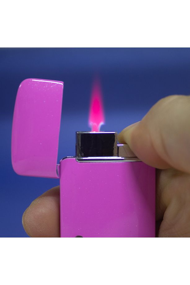 Çakmak Pembe Çakmak Metal Pembe Alevli Çakmak - 7
