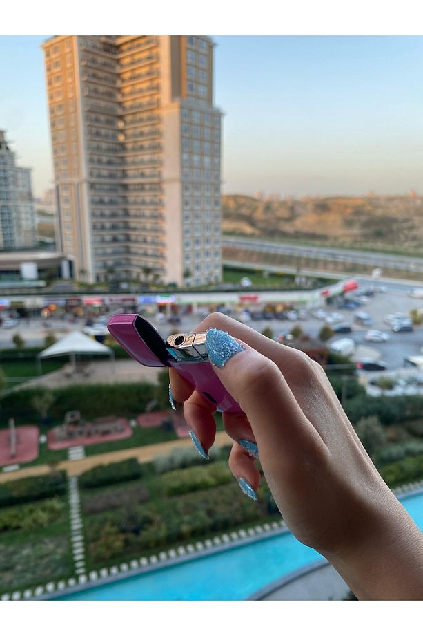 Çakmak Pembe Çakmak Metal Pembe Alevli Çakmak - 9