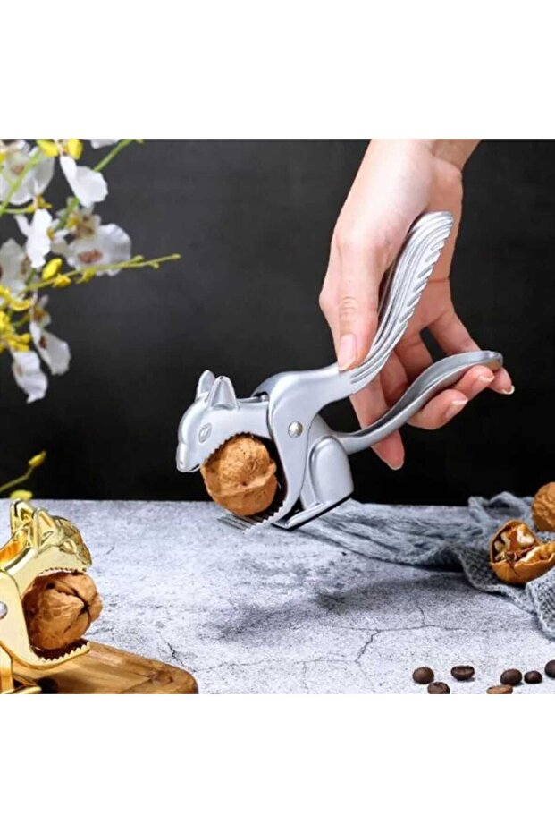 Reis Home Practical Squirrel Shaped Luxury Metal Almond Walnut And Hazelnut Cracker| Squirrel Hazelnut Walnut