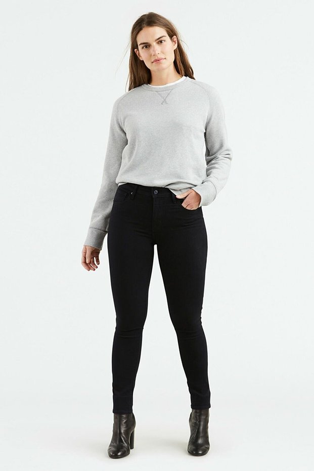 Napoli Black High Waist Slim Skinny Skinny Leg Colorfast Jeans Trousers