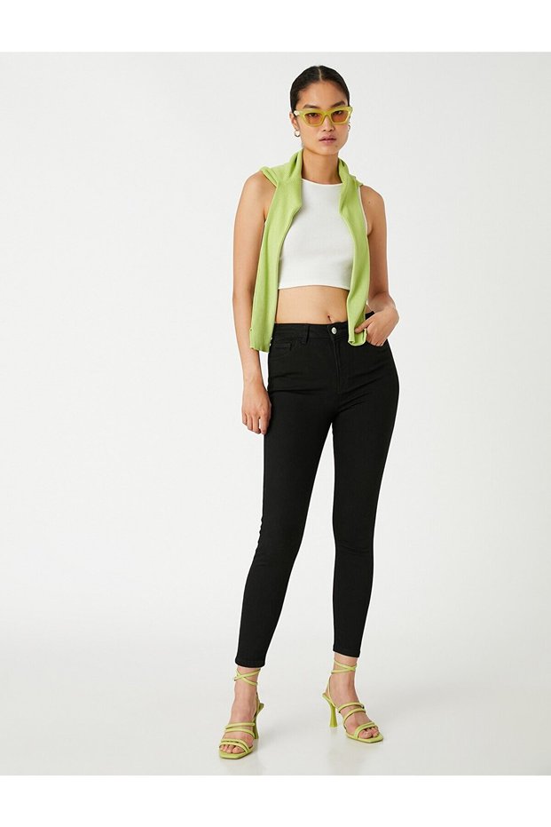 Lady Girl Women's Lycra Slim Cut Jeans Trousers Skinny Leg High Waist