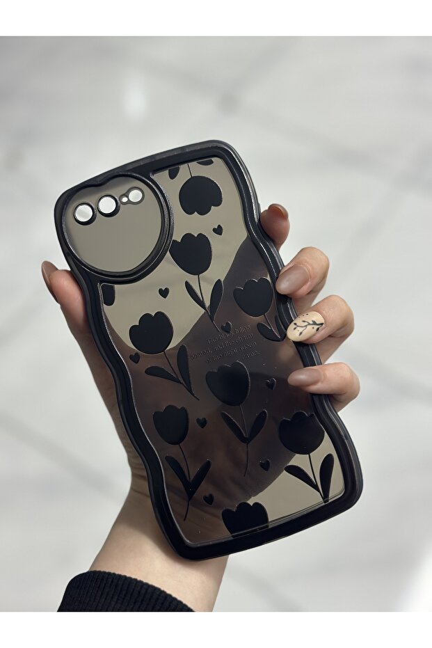iPhone 7 Plus and 8 Plus Compatible Black Tulip Design Case - 6