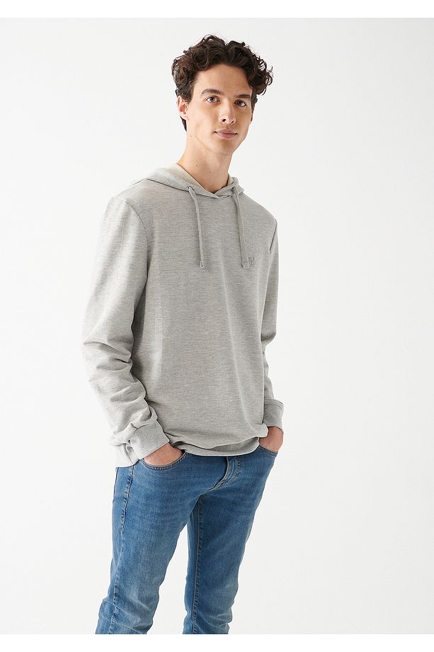 Kapüşonlu Gri Sweatshirt 8806232175 - 1