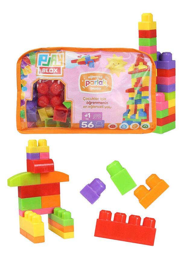 Play Blox Yapı Oyuncakları 56 Parça Çantalı Parlak Renkler Mega Blok Seti 2892 - 1