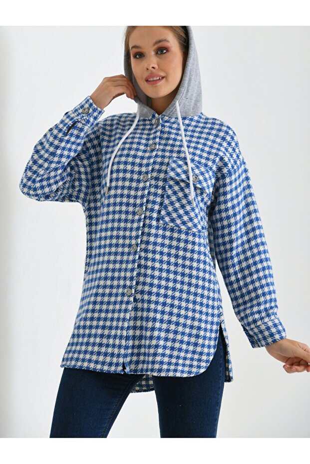 قميص حطاب بجيب واحد ونمط هاوندزتوث - 6