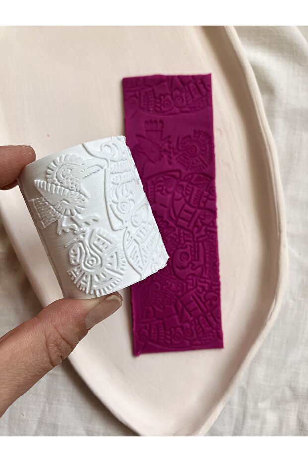 لفة نسيج طين البوليمر منقوشة من الأزتيك / لفة نمط الطين السيراميك - 2