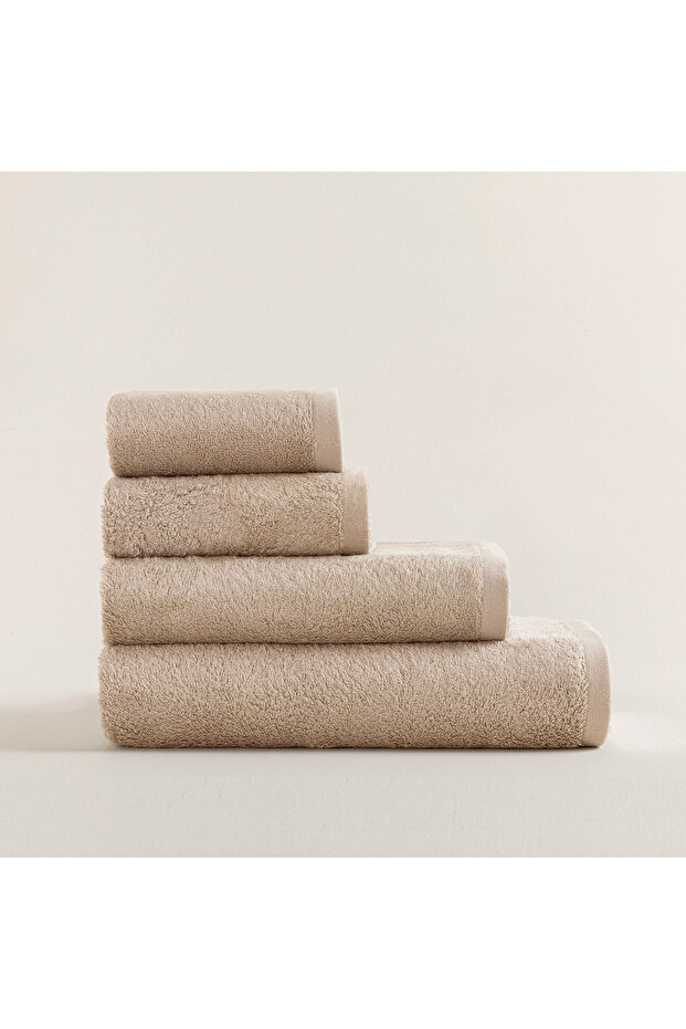 Solid Banyo Havlusu 85x150 cm Bej - 4