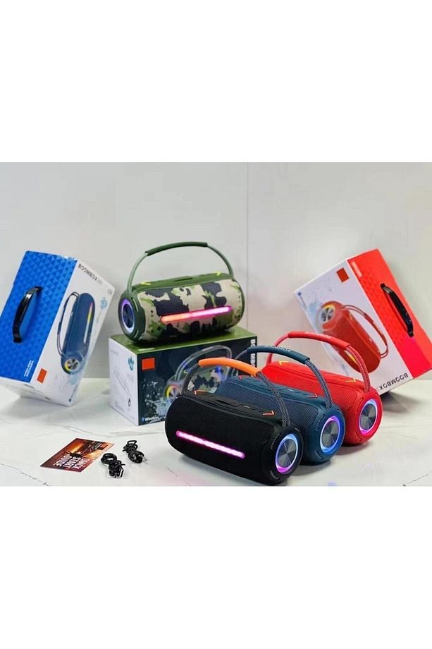 Booms Box 360 Taşınabilir Rgb Ledli Bluetooth Hoparlör Usb-Tf Kırmızı - 7