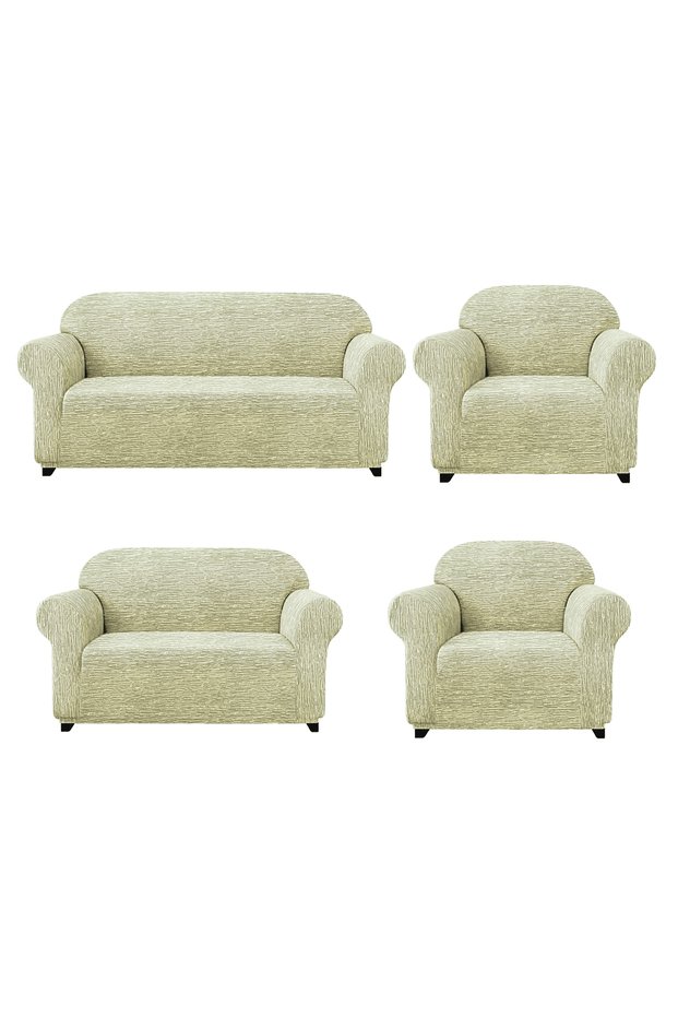 Jacquard Sofa, Sofa, Sofa Bed Cover Stick Pattern Flexible Without Skirt For 3+2+1+1 Sets