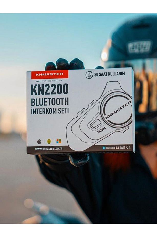 Kn2200 Motosiklet Kask Interkom Bluetooth Intercom Kulaklık Seti Kırmızı - 7