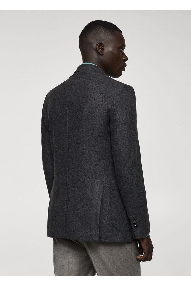 Saf yün melanj blazer ceket - 4