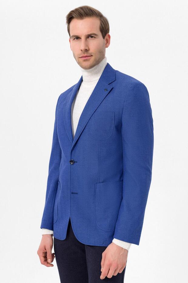 Slim Kalıp Armürlü Ceket - 3