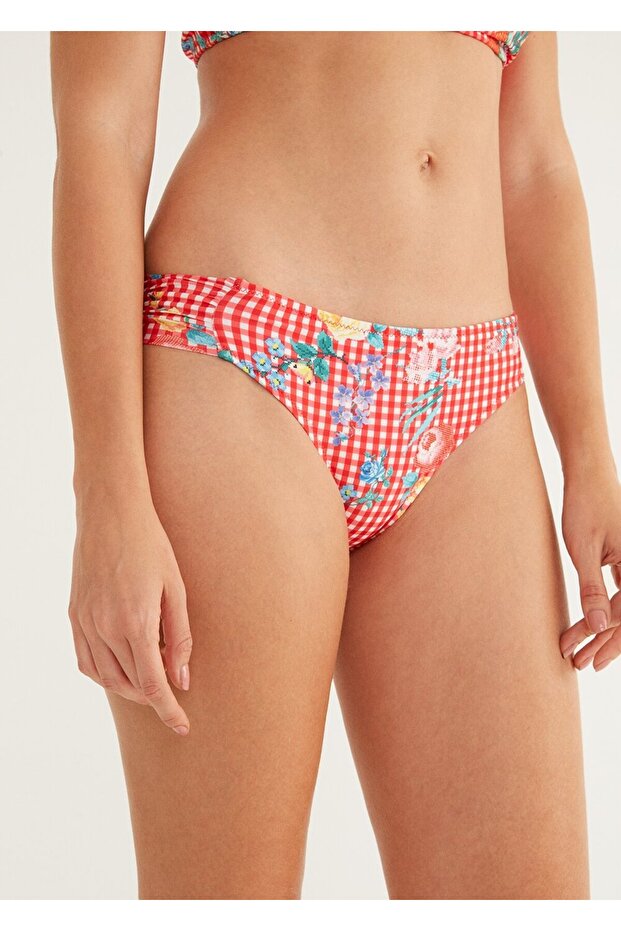 Yanı Pileli Bikini Alt - 1