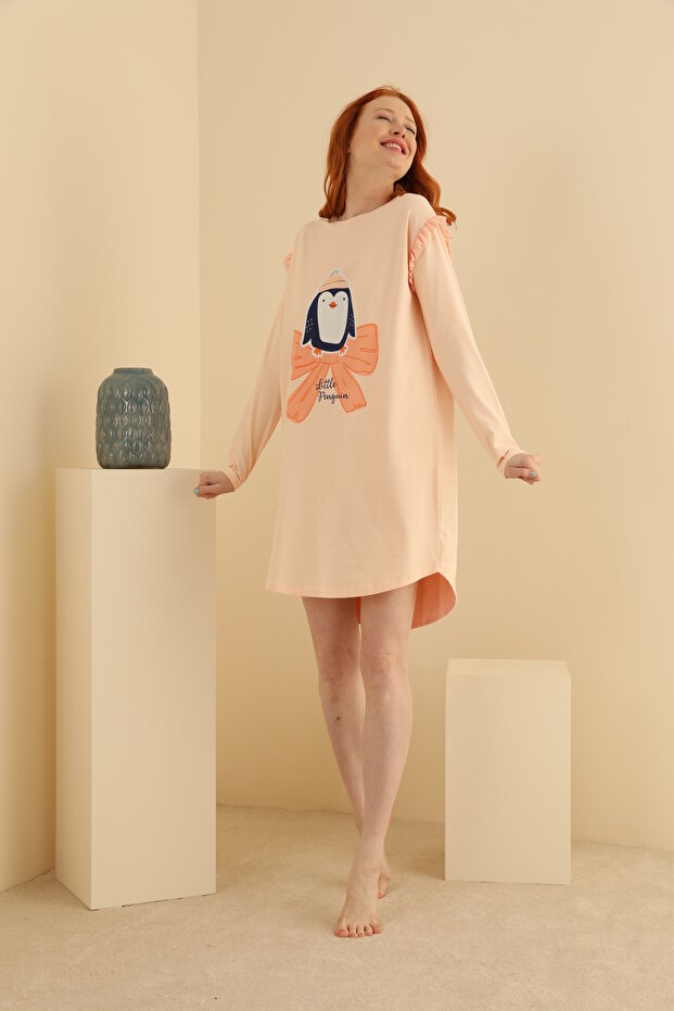 13081 BASKILI UZUN KOL TUNİK - 1