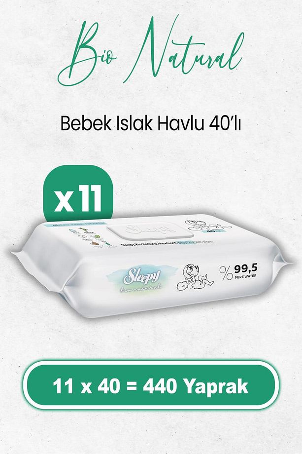 Bio Natural Yenidoğan Islak Havlu 40 X 11 Adet (440 YAPRAK) - 1