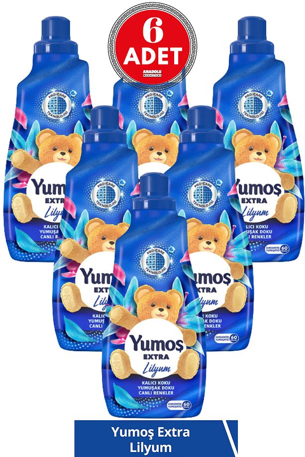 Extra Lilyum Konsantre Çamaşır Yumuşatıcı 1440 Ml 60 Yıkama 6 Adet - 1