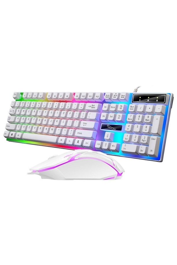 Ally G21b Usb Led Işıklı Oyuncu Klavye Ve Mouse Set Beyaz - 5