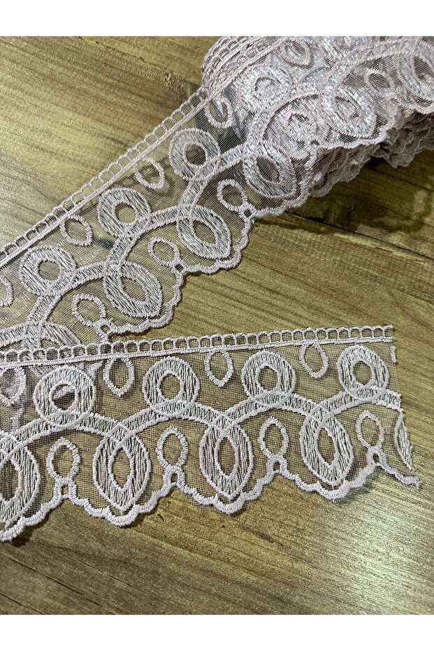 Ring Pattern Matte Thread Lace Scallop Guipure Tape 8.5 Mt Bedspread Bedding Set Tableware Set