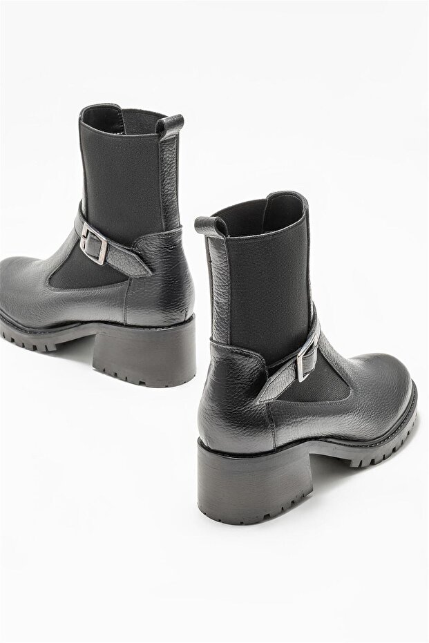 Siyah Deri Kadın Günlük Bot - 4