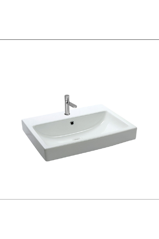 Aqua Etajer Uyumlu Beyaz Lavabo 50 Cm - 1