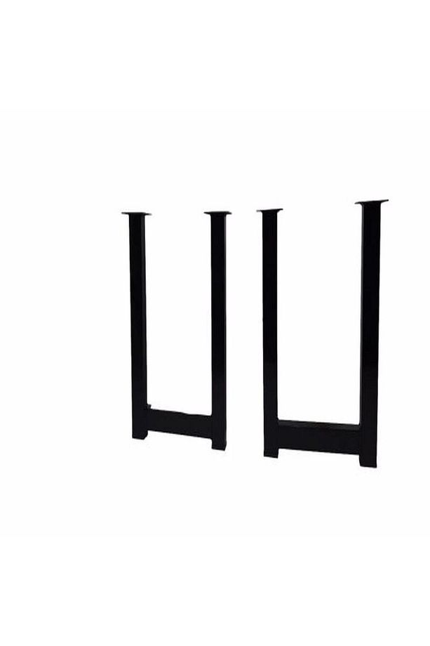 Metal Ayak Masa Ayağı Ahşap Kütük Masif Orta Zigon Sehpa Bench Bank Retro Ayak Takımı 2 Adet 40 Cm - 4