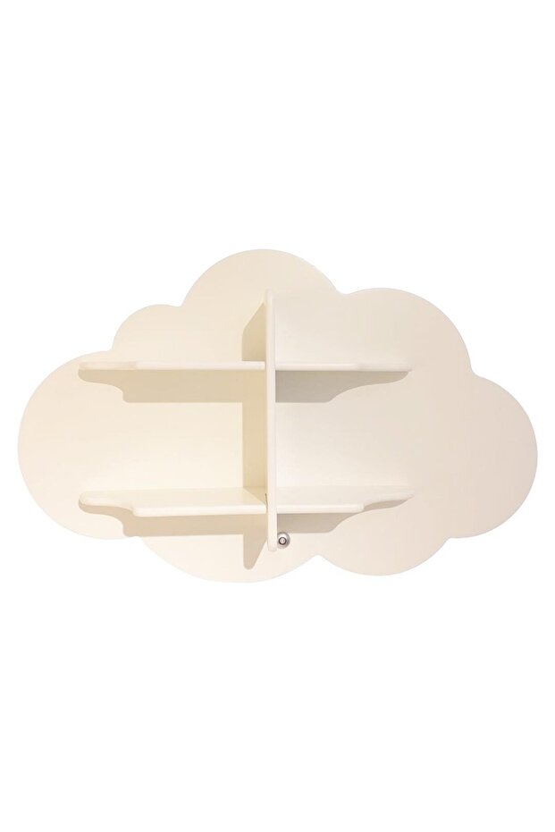 Krem Bulut Ledli Duvar Rafı - 1