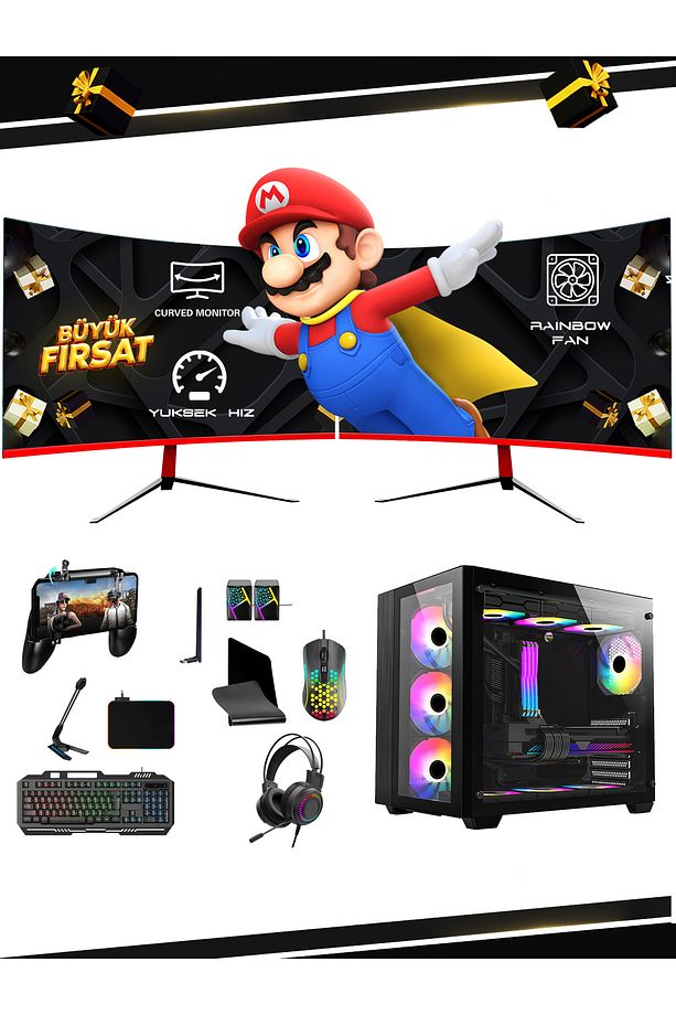 BF ROG EKSTRA İ5-9400F 16RAM 480SSD 1TB HDD GTX750Tİ 23.6 DUAL CURVED GAMING PC - 1