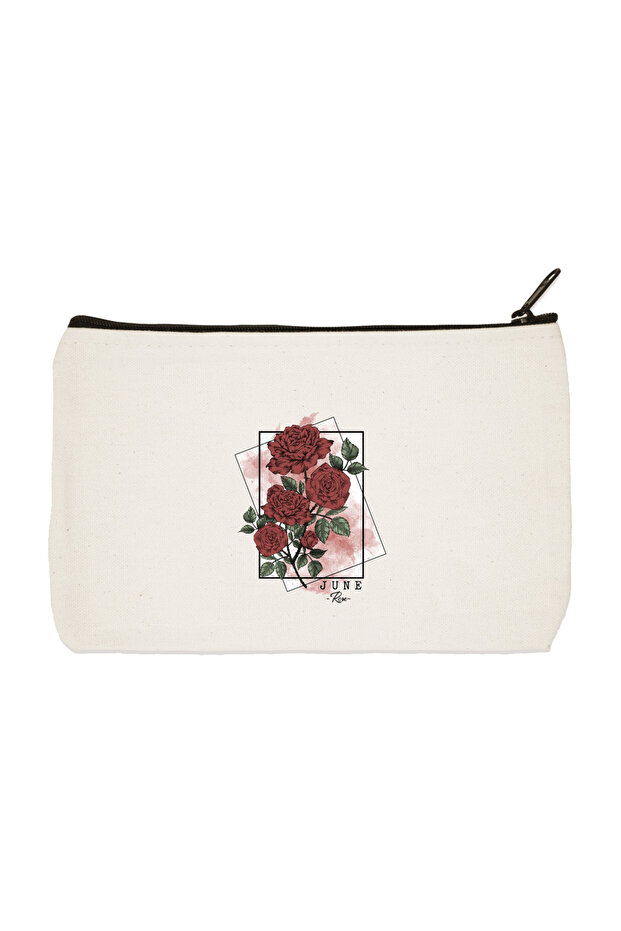 Sunflower Rose June Printed Cloth Makeup Bag, Pen Holder, Handbag