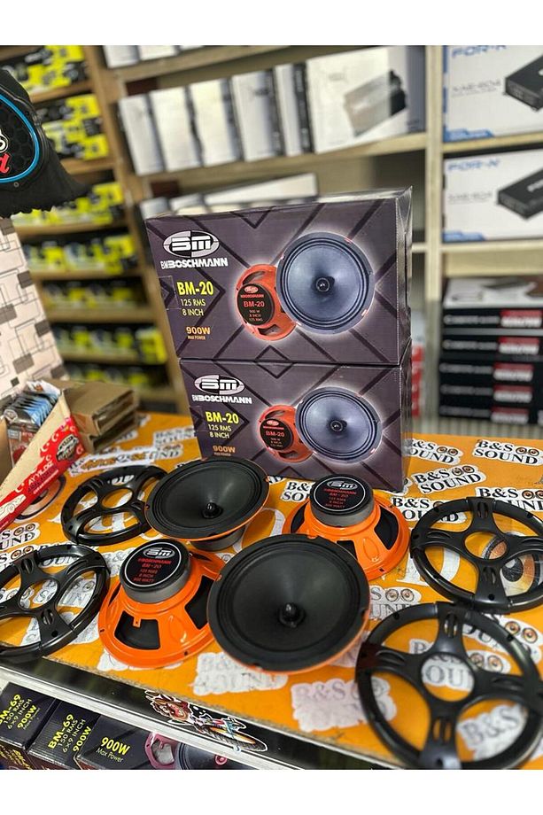 BOŞMAN 20 CM MİDRANGE 2 TAKIM 4 ADET MERMİ GÖBEK 900 WAT 125 RMS KAPAKLI - 6