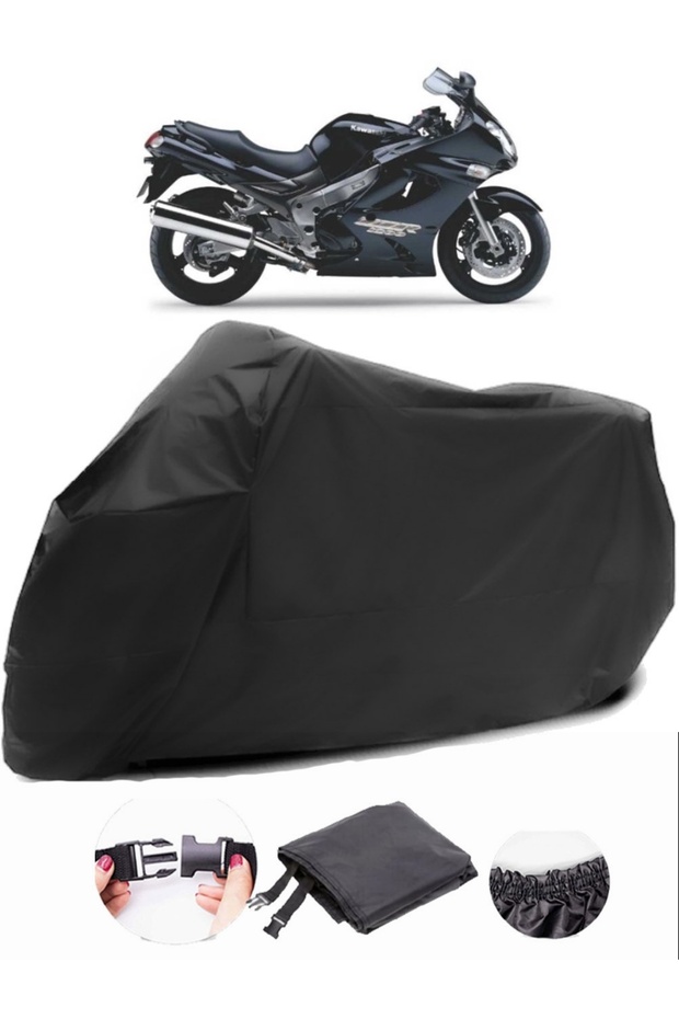 Kawasaki ZZR 1200 Black Motorcycle Cover Waterproof Durable Fabric