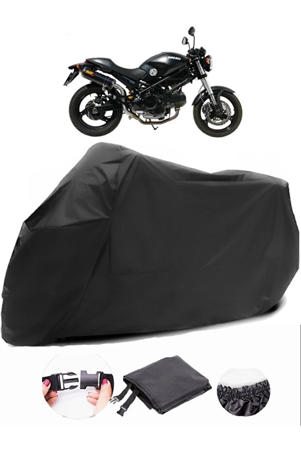 Ducati Monster 695 Compatible Black Motorcycle Tarpaulin Waterproof Durable Fabric