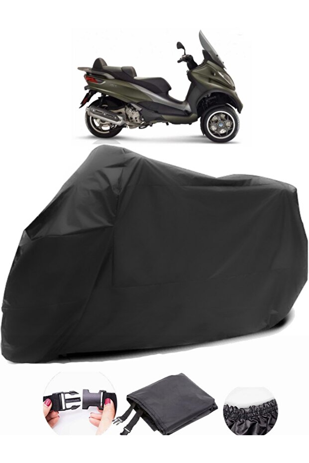 Piaggio MP3 500 - قماش دراجة نارية أسود مقاوم للماء ومتين