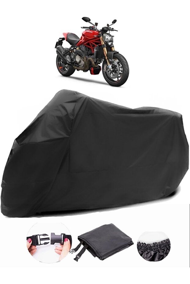 Monster 1200 Compatible Black Motorcycle Tarpaulin Waterproof Durable Fabric
