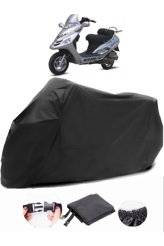Bisan Pacific 150 Black Motorcycle Tarpaulin Waterproof Durable Fabric