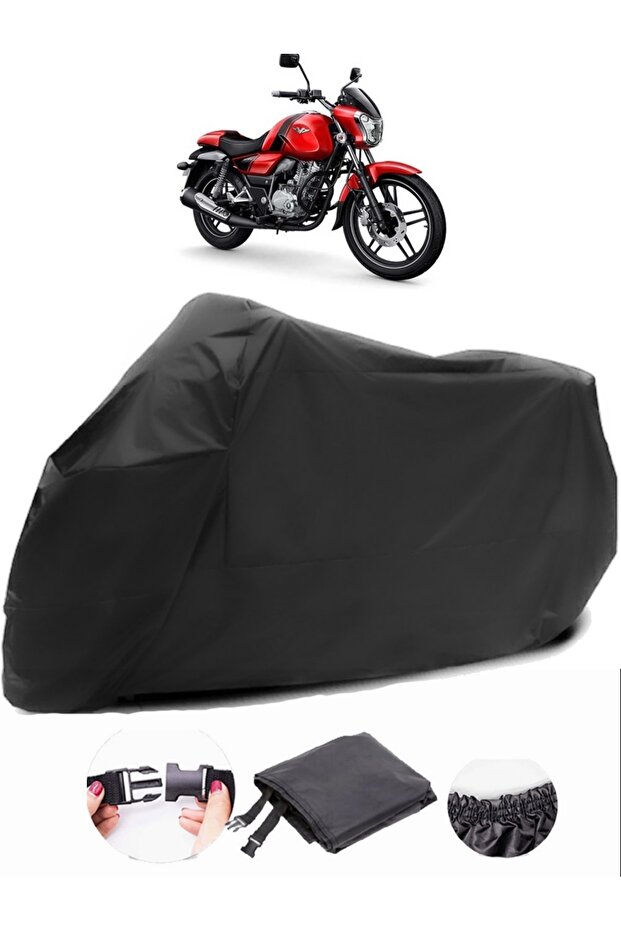 Bajaj V 15 Black Motorcycle Tarpaulin Waterproof Durable Fabric
