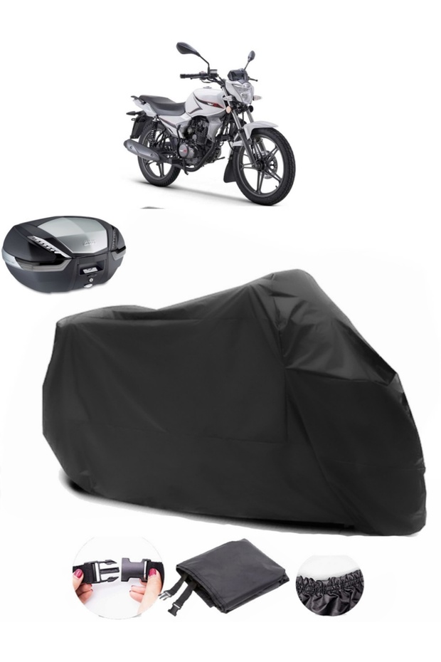 RKS RK150-S Rear Bag Compatible Black Motorcycle Tarpaulin Waterproof Durable Fabric