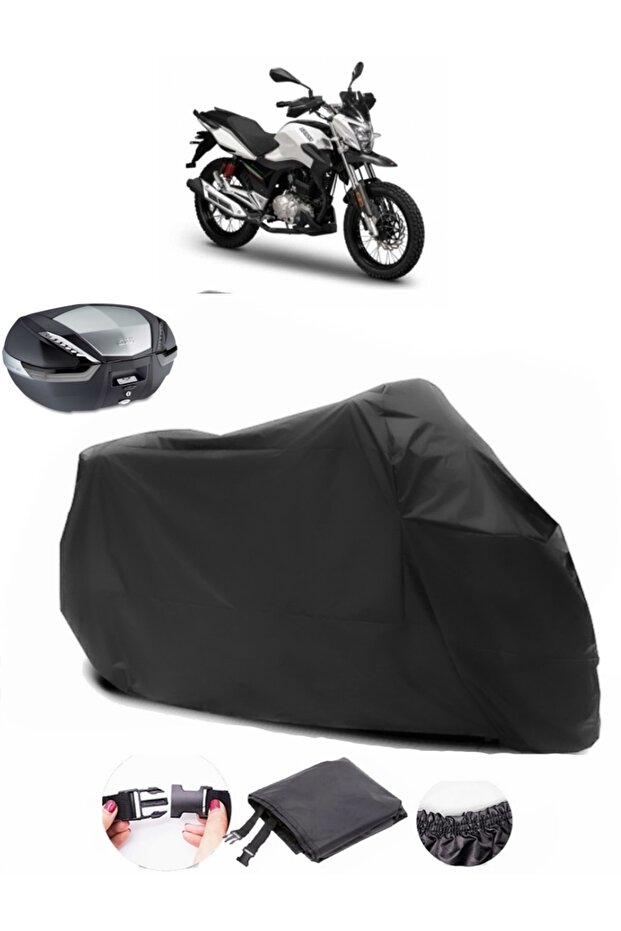 Motoran Spada Anton 150 Back Bag Compatible Black Motorcycle Tarpaulin Waterproof Durable Fabric