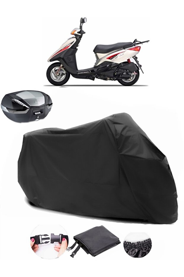 Yamaha Cygnus RS Rear Bag Compatible Black Motorcycle Tarpaulin Waterproof Durable Fabric