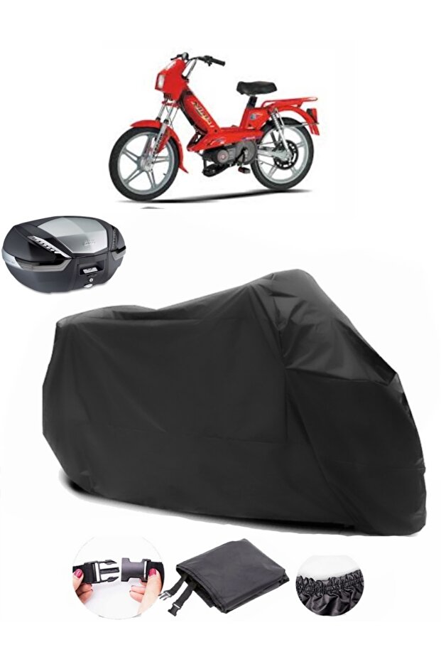 Peugeot Ninja 103 Back Bag Compatible Black Motorcycle Tarpaulin Waterproof Durable Fabric